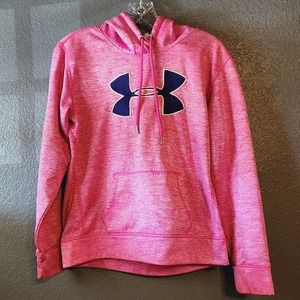 Under armor pink pullover popover sweatshirt hoodie with kangaroo pouch Medium
